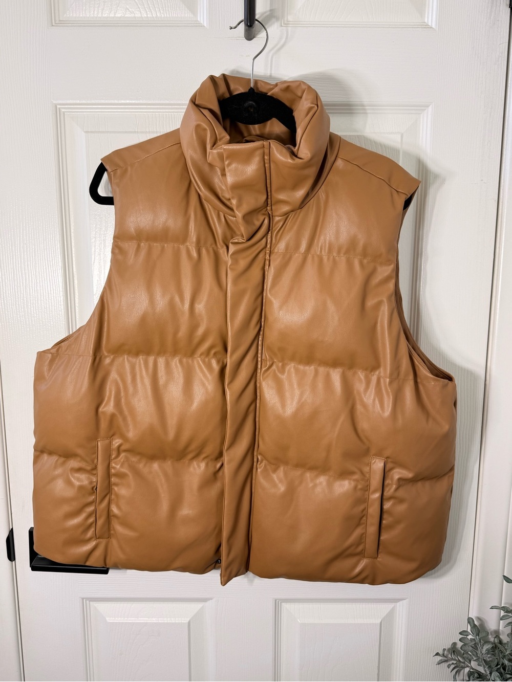 a new day Tan Faux Leather Puffer Vest